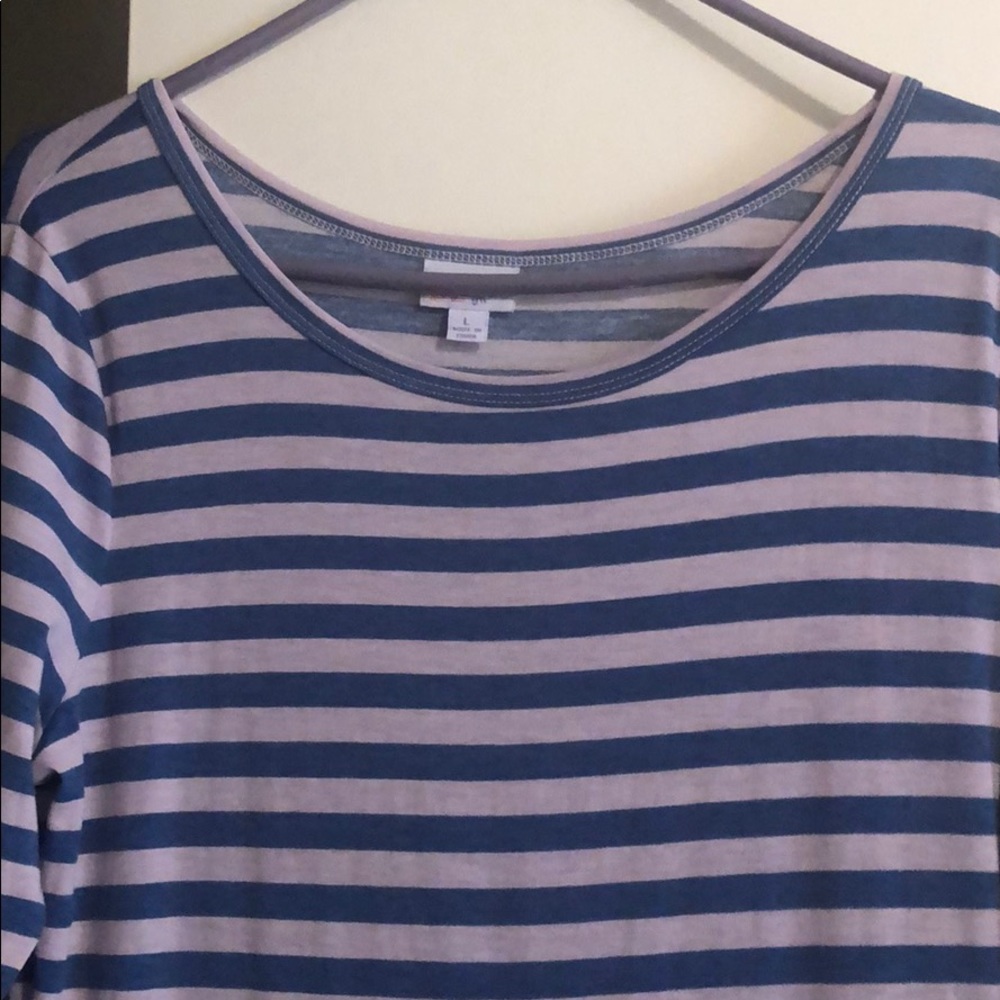Pink and blue stripped dress